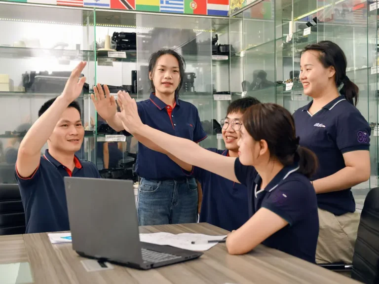 professional team collaborating on project desig