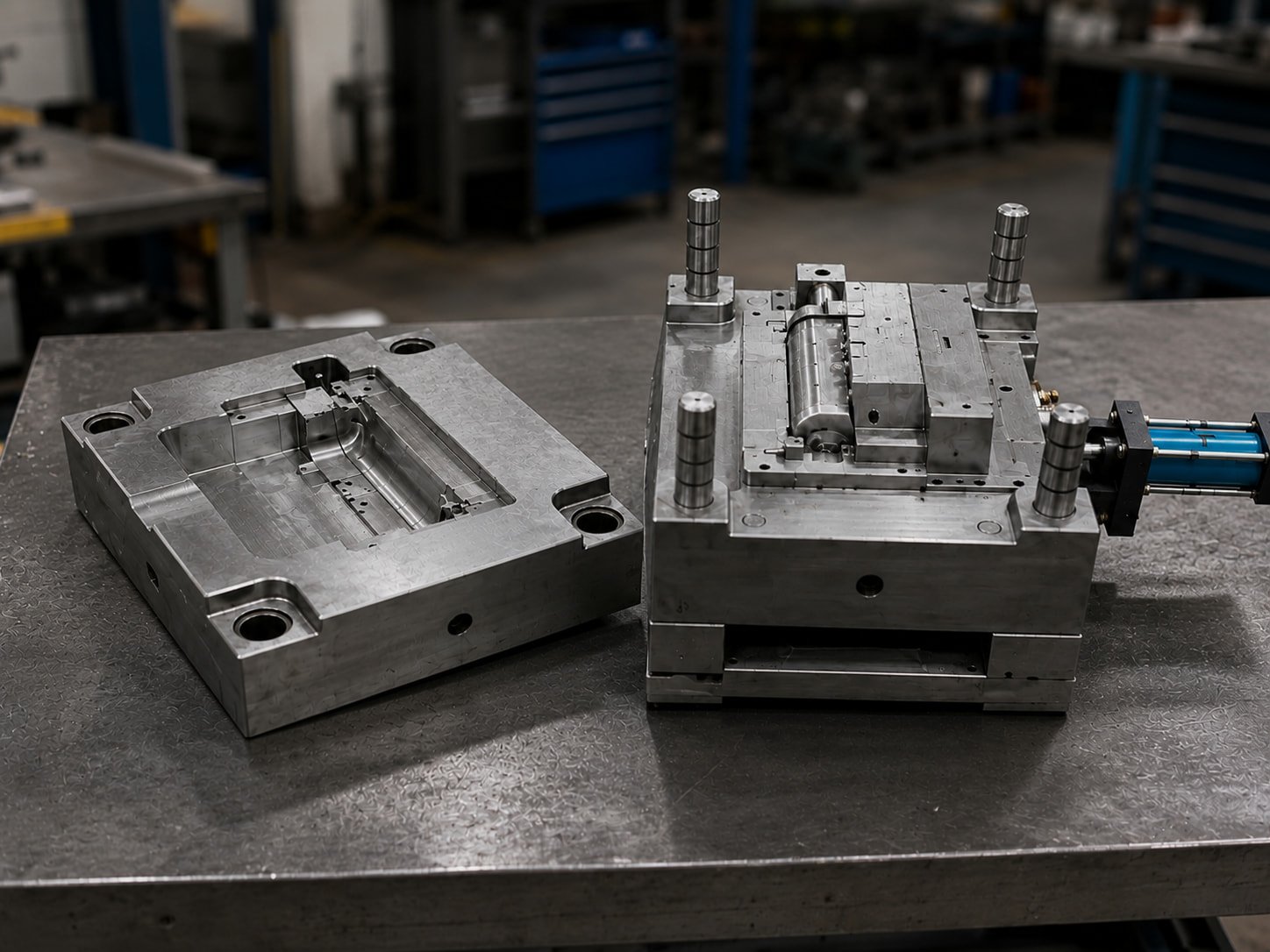 CAD mold design and real precision mold core comparison