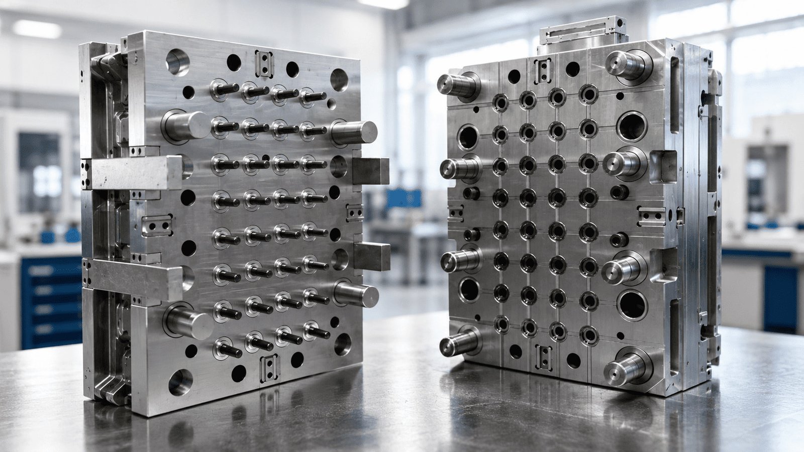 Multi cavity cold runner mold for plastic parts