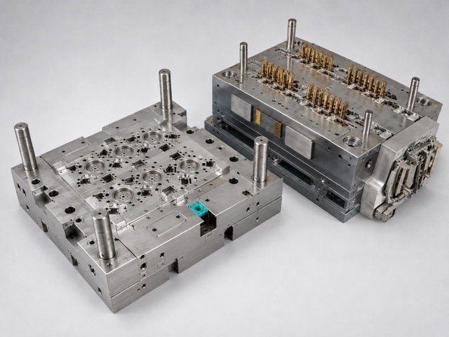 Different related parts in one mold