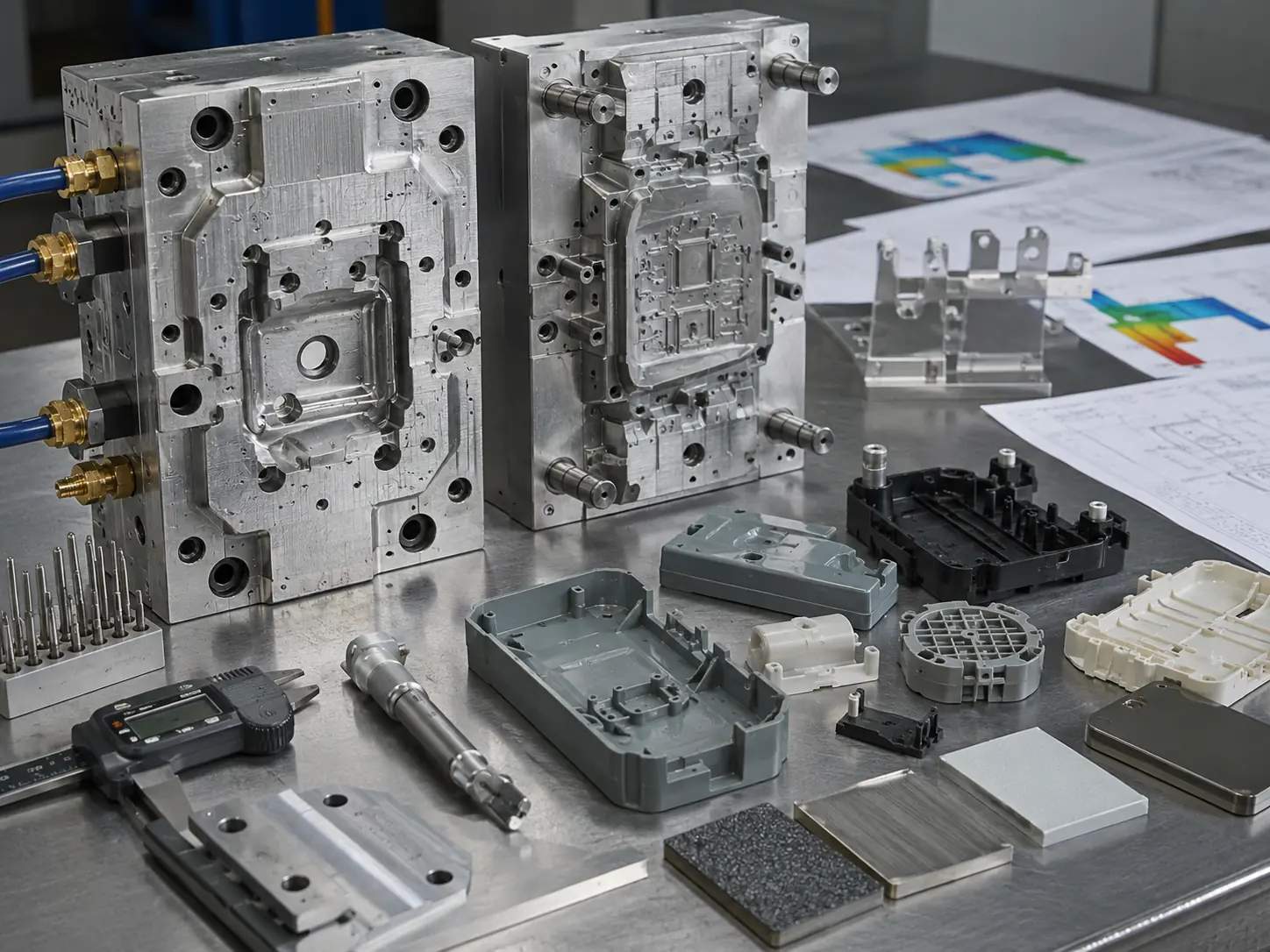 Engineer reviewing aluminum injection mold DFM