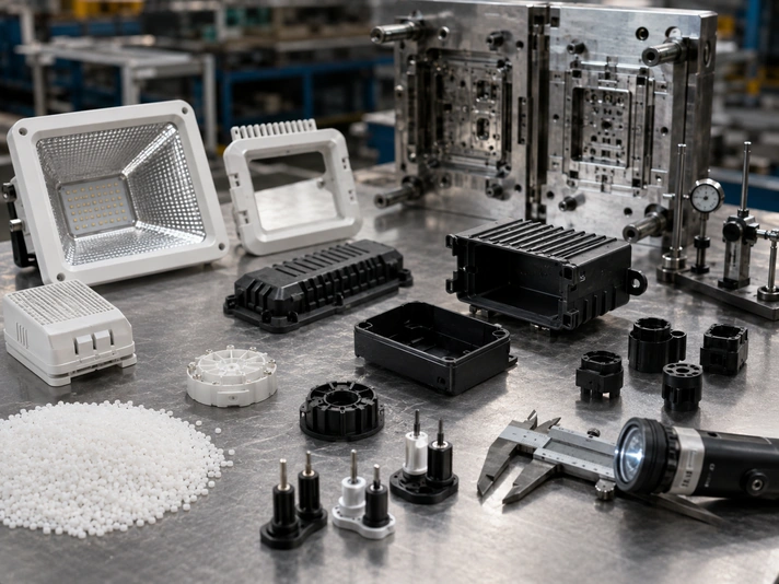 PBT LED light case plastic injection mold
