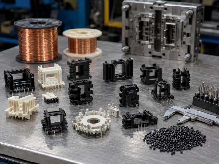 PBT transformer frame injection molding